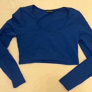*FREE* Long Sleeve Cropped Top – Blue